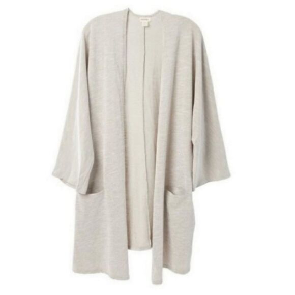 Donni Antropologie Slouchy Cardigan Open Pockets Layer Textured Ribbed Loose Fit - Picture 11 of 12